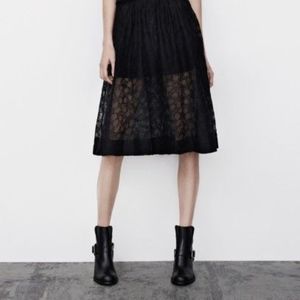 Allsaints Black 100% Silk Skirt - Sz 0